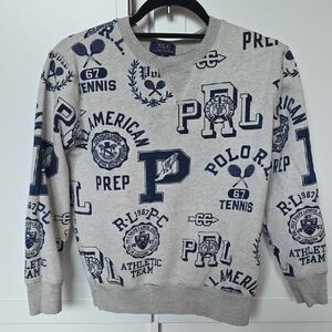 Polo by Ralph Lauren Kid's Gray and Navy Graphic Sweater